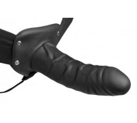 Страпон Hollow Silicone Strap On Dildo with Elastic Straps - Black 15,2х4,3 см