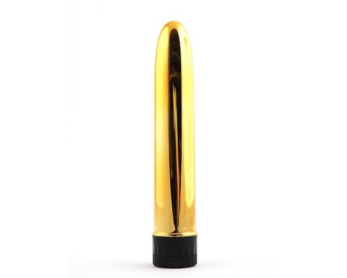 Пластиковый вибратор золотистого цвета Total Gold, 11,5х2,5 см