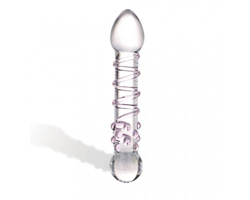 Двойной фаллоимитатор Glass Spiral Staircase Full Glass Dildo, 12,7х3,7 см