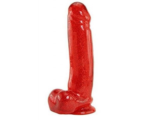 Фаллоимитатор Carmen's Fun Cock 8 inch Jel-Lee, Red Glitter 18х4,5 см