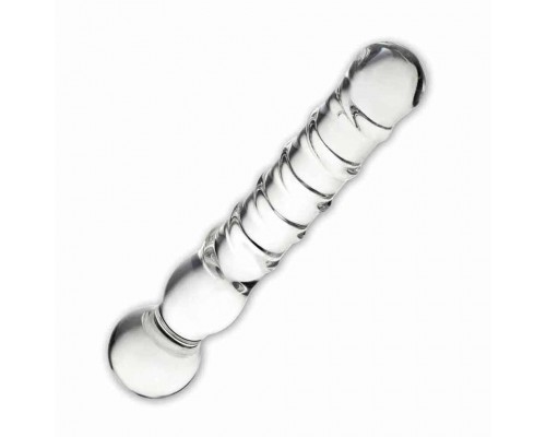 Двойной фаллоимитатор Glass Joystick Clear Glass Dildo, 20х3,9 см