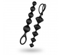 Satisfyer Beads Silicone - анальные шарики, 20.5х3.4 см (черный)