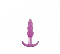 Анальная пробка Jelly Rancher T-plug Ripple, 7,6х3,2 см (фиолетовый)