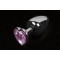 Пикантные Штучки Маленькая серебристая анальная пробка с кристаллом в виде сердечка 6Х2,5 см. (розовый)