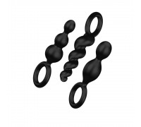 Satisfyer Plugs set of 3 - набор анальных пробок (черный)