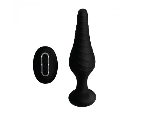 Silicone Vibrating Anal Plug with Remote Control - анальная пробка с дистанционным управлением, 14.6х3.9 см.