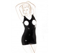 Латексное платье с открытой грудью (L)