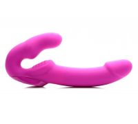 Evoke Rechargeable Vibrating Silicone Strapless Strap On - страпон 24.7х4 см. (розовый)