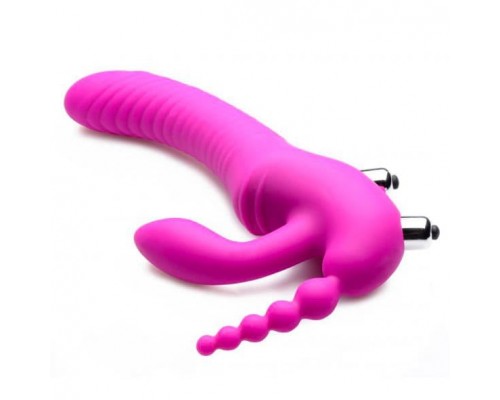 Regal Rider Vibrating Silicone Strapless Strap On Triple G Dildo - страпон, 22.9х3.8 см.