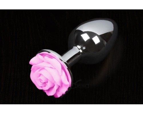 Пикантные Штучки Rose Large - большая анальная пробка, 8.5х4 см (розовый)