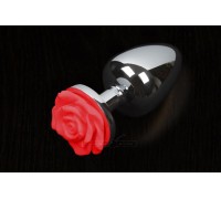 Пикантные Штучки Rose Small - маленькая анальная пробка, 6х3 см (красный)