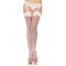 Leg Avenue Sheer Lace Top Thigh Highs - чулочки с кружевом и бантиком (белый)