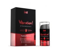 Intt Vibration Strawberry - жидкий вибратор со вкусом клубники, 15 мл