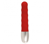 Мини-вибратор Discretion Ribbed Vibrator 11х2 см. (красный)