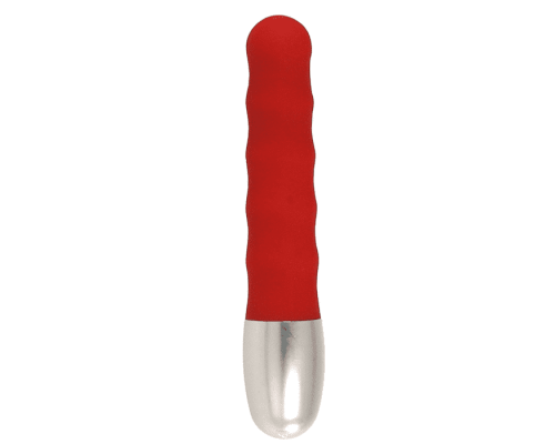 Мини-вибратор Discretion Ribbed Vibrator 11х2 см. (красный)