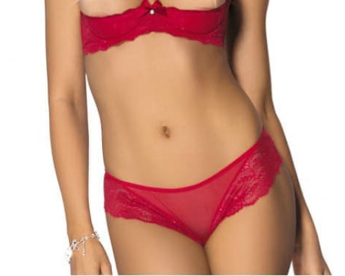 Комплект с открытой грудью Kinga Foxy SET-131 (Белый, 75A/B)