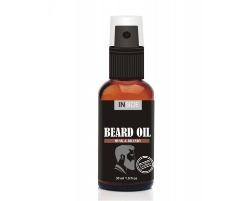 Inside Beard Oil средство для бороды с маслом макадами и запахом Мускуса и Бренди 30 мл.