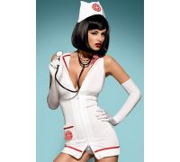 Эротический костюм Obsessive Emergency dress со стетоскопом (S/M)