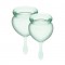Satisfyer Feel Good - набор менструальных чаш, 15мл и 20мл (светло-зеленый)
