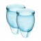 Satisfyer Feel Confident - набор менструальных чаш, 15 мл и 20 мл (голубой)
