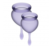 Satisfyer Feel Good - набор менструальных чаш, 15мл и 20мл (фиолетовый)