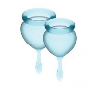 Satisfyer Feel Good - набор менструальных чаш, 15мл и 20мл (голубой)