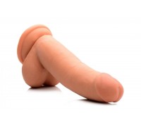 8 Inch Ultra Real Dual Layer Suction Cup Dildo - Medium Skin Tone - фаллоимитатор 18х5 см. (телесный)