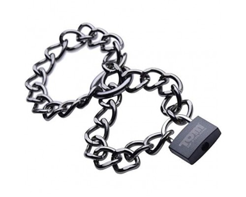 Tom of Finland Locking Chain Cuffs - металлические манжеты