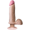 Doc Johnson The Realistic® Cock ULTRASKYN Vibrating 8” - реалистичный вибратор из киберкожи, 18х5 см (телесный)