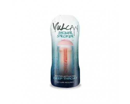 Topco Sales CyberSkin, H2O Vulcan Shower Stroker Deep Throat - мастурбатор ротик, 15 см