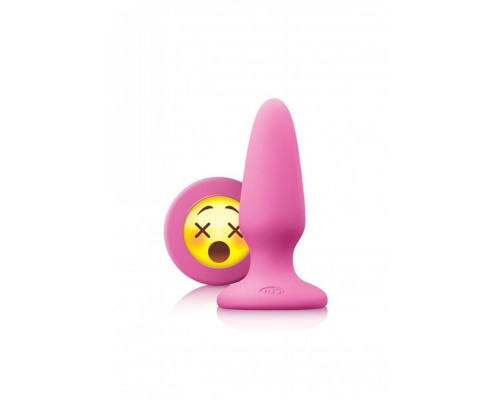 NS Novelties Mojis Plug #WTF Medium - средняя анальная пробка с эмоджи, 8х3,7 см (розовый)