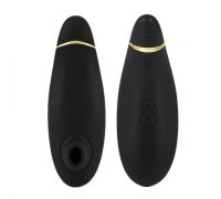 Womanizer Premium - Вакуумный стимулятор клитора, 15,5х5 см (черный с золотым)