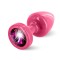Анальная пробка со стразом Diogol ANNI round pink Рубин 25мм