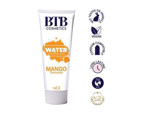 Смазка на водной основе BTB FLAVORED MANGO с ароматом манго (100 мл)