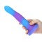 Светящийся в темноте фаллоимитатор ADDICTION - Rave - 8" Glow in the Dark Dildo - Blue Purple