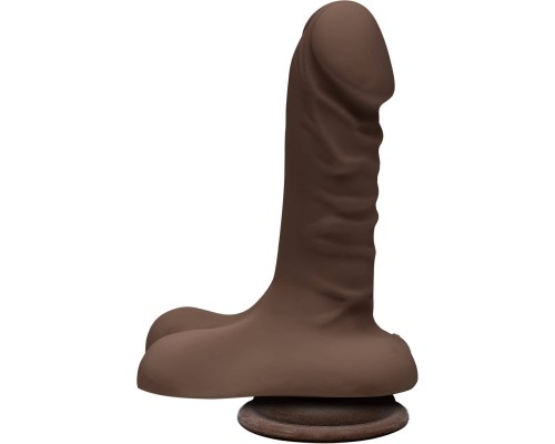 Фаллоимитатор Doc Johnson The D - Super D - 6 Inch With Balls - ULTRASKYN - Chocolate, диаметр 3,8см