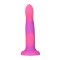 Светящийся в темноте фаллоимитатор ADDICTION - Rave - 8" Glow in the Dark Dildo - Pink Purple