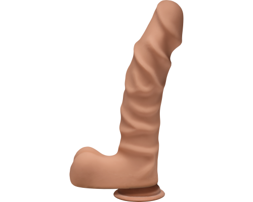 Фаллоимитатор Doc Johnson The D - Ragin D - 9 Inch With Balls - ULTRASKYN - Caramel, диаметр 5,1см