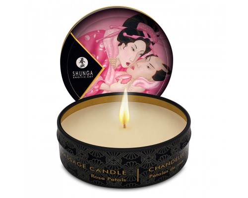 Массажная свеча Shunga Mini Massage Candle - Rose Petals (30 мл) с афродизиаками