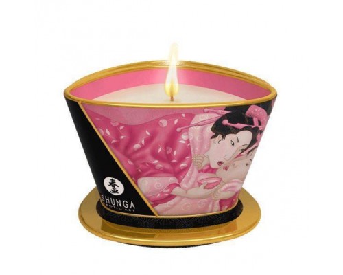 Массажная свеча Shunga Massage Candle - Rose Petals (170 мл) с афродизиаками