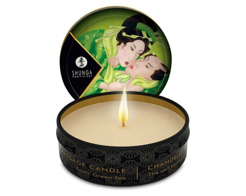 Массажная свеча Shunga Mini Massage Candle - Exotic Green Tea (30 мл) с афродизиаками