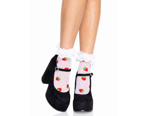 Leg Avenue Strawberry ruffle top anklets