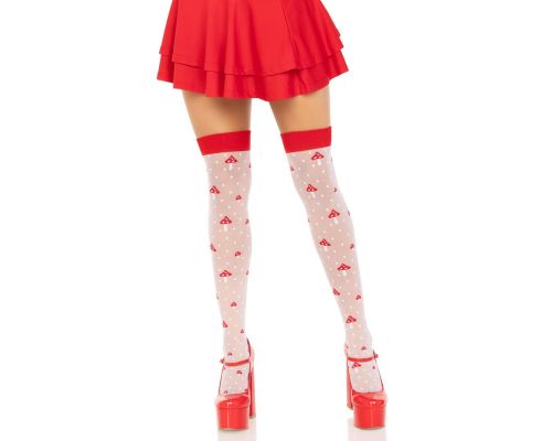 Чулки Leg Avenue Polka Dot Mushroom Thigh Highs One Size