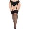 Чулки Leg Avenue Wide Top Rhinestone Sheer Stockings Black 1X/2X