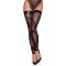 Чулки Noir Handmade F243 Tulle stockings with patterned flock embroidery - M