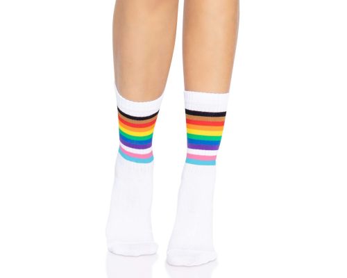 Leg Avenue Pride crew socks Rainbow