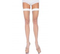 Leg Avenue Fishnet Thigh Highs OS White