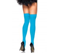 Leg Avenue Opaque Nylon Thigh Highs OS Neon Blue