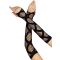 Leg Avenue Faux wrap net arm warmers Black