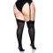 Leg Avenue Nylon Thigh Highs + PLUS SI Black